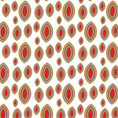 seamless pattern with red hearts on white background
