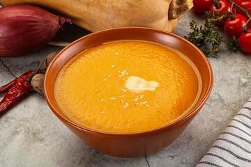 Vegetarian Pumpkin soup with spices
