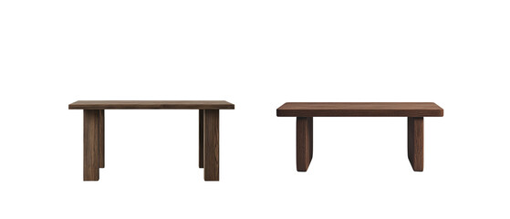Fototapeta premium Brown wooden table on white background 