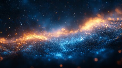 Obraz premium A glowing light particle suspended in space with a slowed motion effect, representing a breakthrough in physics, showcasing a dynamic concept of particle behavior