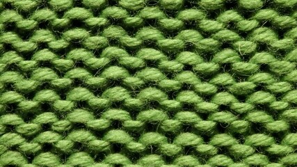 The texture of fabric thick green sweater close-up. Knitted texture background