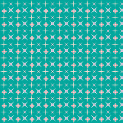seamless pattern with geometric shapes.Complex interplay thin lines backdrop. Endless abstract white lines and geometric shapes connected on a blue green background. Seamless geometric pattern f