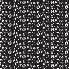 seamless pattern with black and white circles