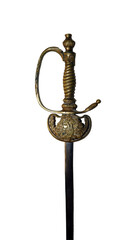 The lawyer's sword from 19th century Russia features an ornate hilt and handle, reflecting the...