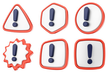 3d warning danger alert caution risk important sign