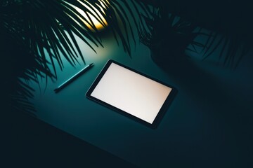 Tablet with Stylus on Creative Workspace Desk with Natural Lighting