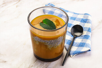 Sweet dessert - mango with chia