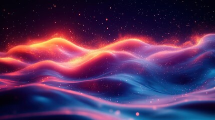 Cosmic Waves of Energy Vibrant Nebula Landscape