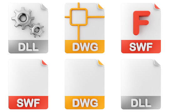 3d file format type icon dll dwg swf