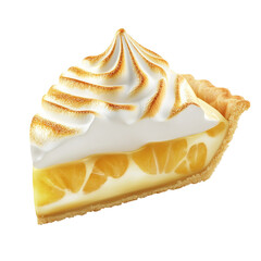 "Slice of Lemon Meringue Pie with Toasted Peaks and Vibrant Lemon Filling."