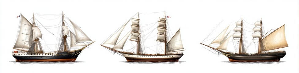 Obraz premium Vintage Sailing Vessels (1)