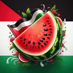 watermelon and palestine flag