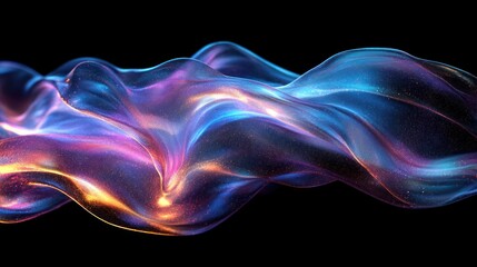 Abstract Cosmic Flow: A Digital Masterpiece of  Celestial Hues and Shimmering Textures