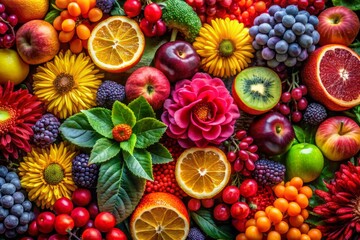 Vibrant Fruit and Flower Arrangement