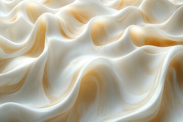 Obraz premium Abstract Fluid Art in Warm Beige and Cream Tones with Soft Marble Patterns and Gentle Gradients