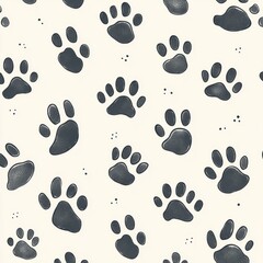 Paw print pattern on a light background