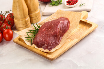 Raw beef meat uncocked steak