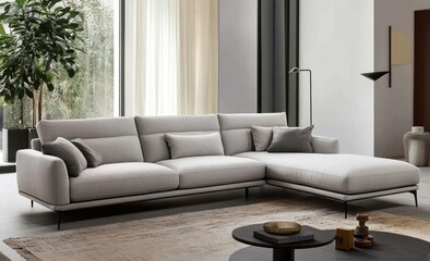 Modern sectional sofa in a stylish living room