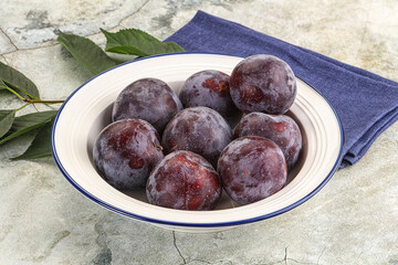 Ripe sweet tasty blue plum