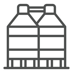 Grain storage line icon, wheat production concept. Vector graphics. Wheat grain containers sign on white background, outline style icon for mobile or web design.