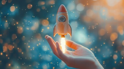 Launching Dreams: A Tiny Rocket Takes Flight From a Gentle Hand
