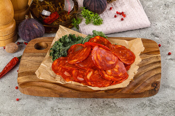 Italian salami sausage Pepperoni slices