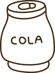 Cute cola doodle outline vector