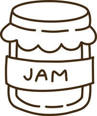 Cute jam in the jar doodle outline vector