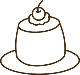 Cute pudding doodle outline vector