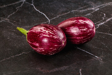 Ripe raw mini violet eggplant