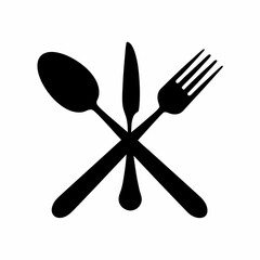 Minimalist Fork and Spoon Logo Illustration.