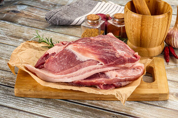 Raw fresh pork meat piece