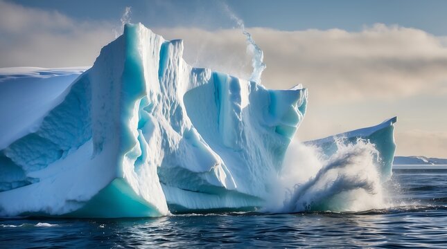 Iceberg calving due to climate change in a polar region