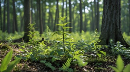 Fototapeta premium Understanding the impact of invasive species on forest ecosystems during changing climates