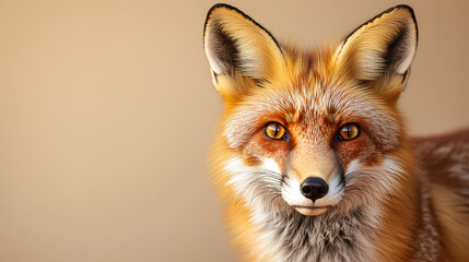 Red Fox Portrait Wild Animal, Orange Fur, Golden Eyes, Sharp Features, Majestic Creature, Nature photography