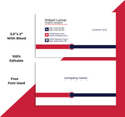 Blue Red Modern Business Card