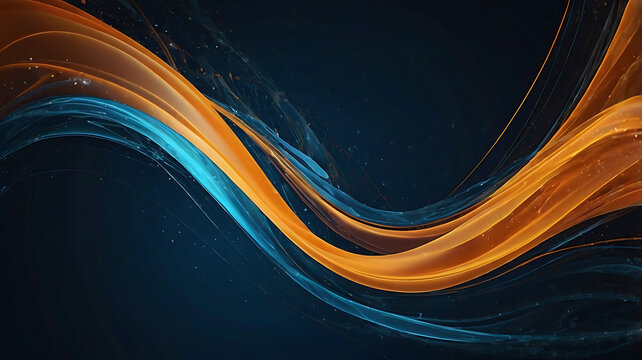 Flowing blue wave design with curves and lines in a futuristic style