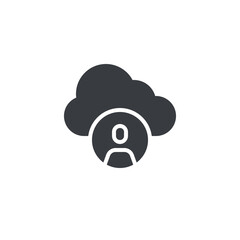 Cloud with a customer vector icon
