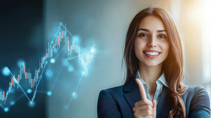 A businesswoman presenting a startup growth plan, face on camera in a modern minimalist room. 8k 