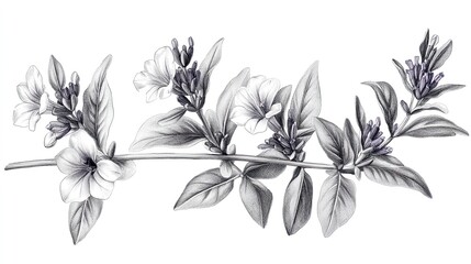 Lavender drawing transparent PNG featuring a hand-drawn botanical flower for floral and herbal designs