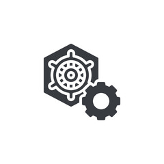 Kubernetes with a gear vector icon