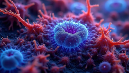 Fototapeta premium Discovering the Unseen World of Cells - Generative AI