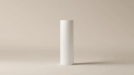A blank white tube of skincare cream standing upright on a neutral background, ready for branding.