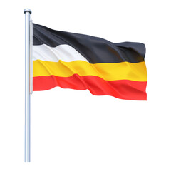 Naklejka premium Germany Flag Waving on Flagpole in Bright Sky