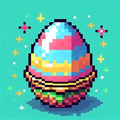 abstract colorful egg pixel art