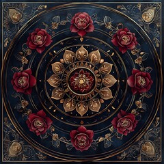 Fototapeta premium Vintage art mandala with traditional elements high resolution wallpaper