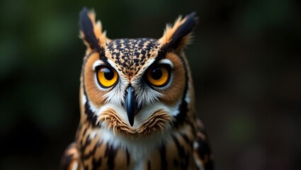 Fototapeta premium Intriguing Owl portrait bird face