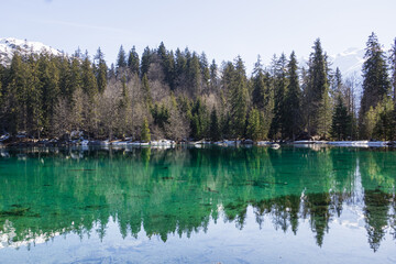 Green lake Passy, french alps