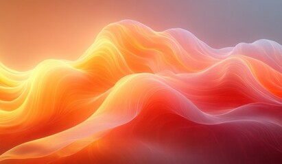 Orange Wave Abstract Geometric Background Modern Digital Art