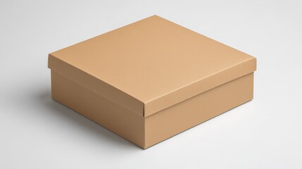 A plain, flat cardboard box with no logos, lying on a white surface, offering ample space for custom product labeling.